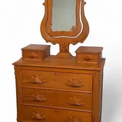 Antique Victorian Wooden Dresser