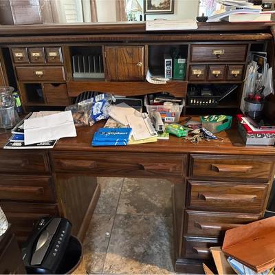 Rupe desk 63 x 26 x 41 Does Not Include Items On Or In