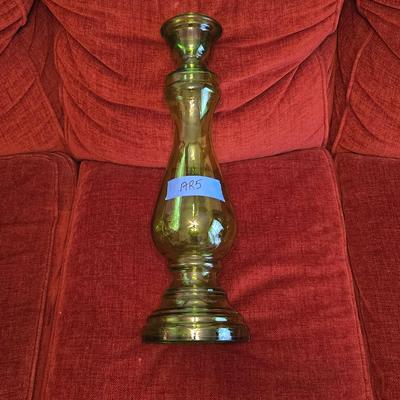 24 Inch High Green Glass Vase