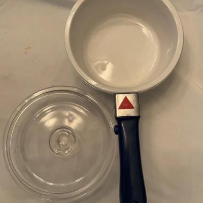 Set Of 3 Glassware Pots And Pans White