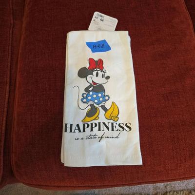 Pair Of Brand New Minnie Mouse Happiness Is A State Of Mind Kitchen Towels