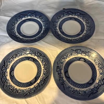 4 willow Themed Saucers, Made By Churchill