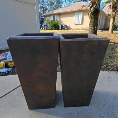 Plastic Planters (Pair) 11"x11x23"