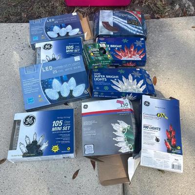 Nine sets of Christmas lights