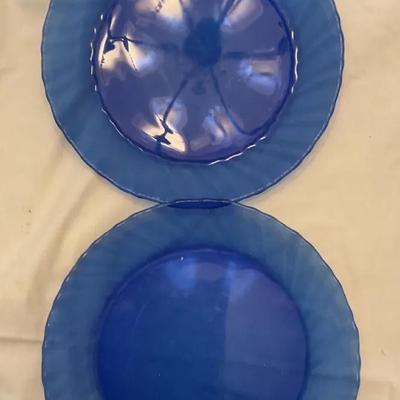 Set Of 3 Cobalt Plate And Bowl