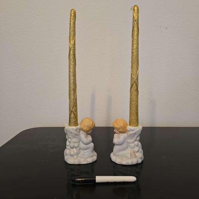 To Praying Angel Candle Holders With Candles
