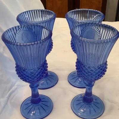 Set Of 4 Cobalt Glassware Cups