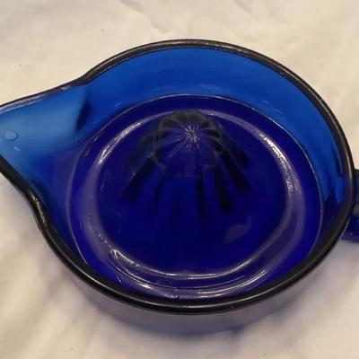 Cobalt Blue Glass Juicer