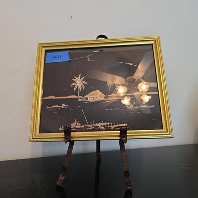 15" X 13" Asian Art W/ Stand