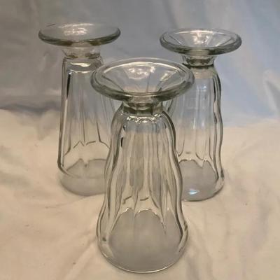 Set Of 3 Anchor Hocking Fountainware Cear Glassl