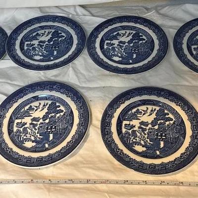 Set Of Six Johnson And Brother 6 Inch Plates – Willow Theme