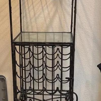 Wrought Iron Wine Holder 16 1/2 X 14 1/2 X 60