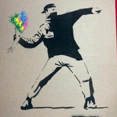 Bansky on vintage paper