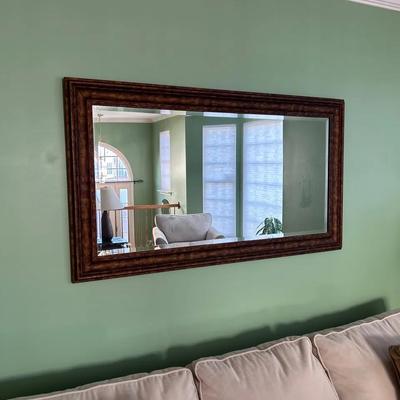 Large Framed Beveled Mirror