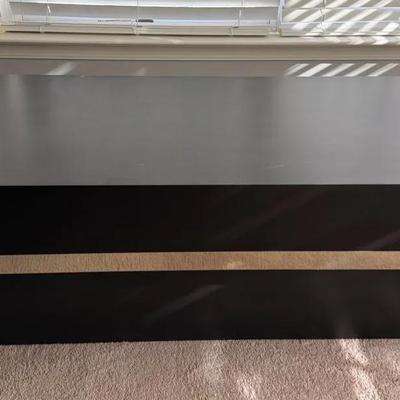 Black Coffee Table With Silver Trim