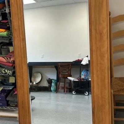 Large Framed Beveled Mirror 