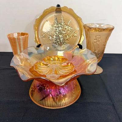 Jeannette Carnival Glass "Marigold"