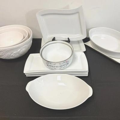 Mixed Lot of White Serveware & Bowls – Mikasa, Lynns Fine China, Faria & Bento 
