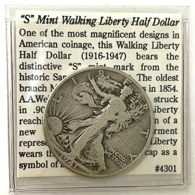 “S” Mint 1941 Walking Liberty Half Dollar