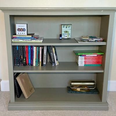 Sage Green Painted Solid Wood Bookshelf