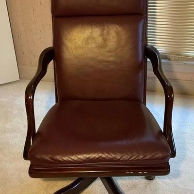 Hancock & Moore Burgundy Leather Executive Desk Chair