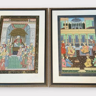 Middle Eastern / Persian Mughal Art on Fabric (28.5 x 39 Ea)