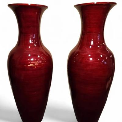 Two 3 Ft Resin Vases 