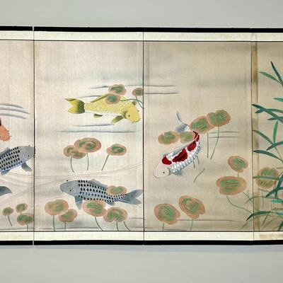 Japanese Silk Screen Art - 72 X 36”