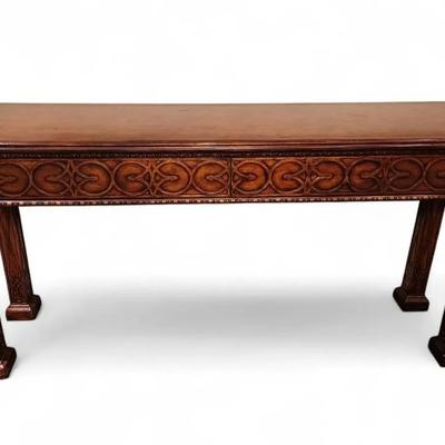 Carved Solid Wood Large Console Table 