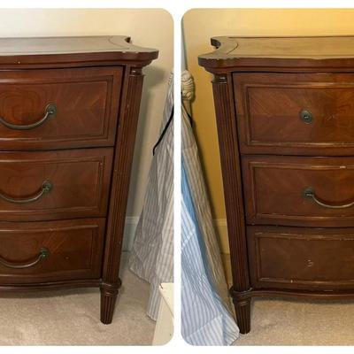 Bombay Company Dark Finish Leather Top Nightstands