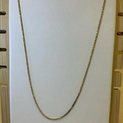 14kt Gold Rope Necklace 22" (5g)