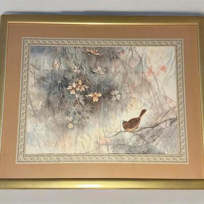 Cecilia Lin Signed Watercolor (26.5 x 32.5)