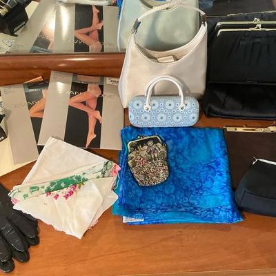 Vintage Ladies Accessories incl. Tasco Opera Glass, Leather Gloves, Silk Scarf, Evening Bags, & More
