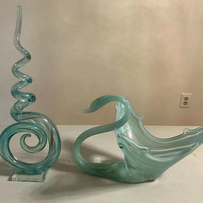 Blown Glass art Piece And Swan 