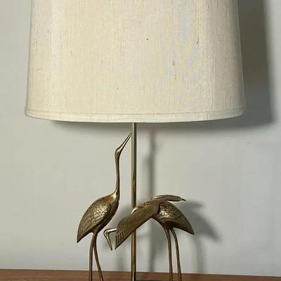 Brass Herons Table Lamp 25.5"h