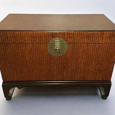 Asian Chinoiserie Calligraphy Chest (12.5 x 25.5 x 18.5)