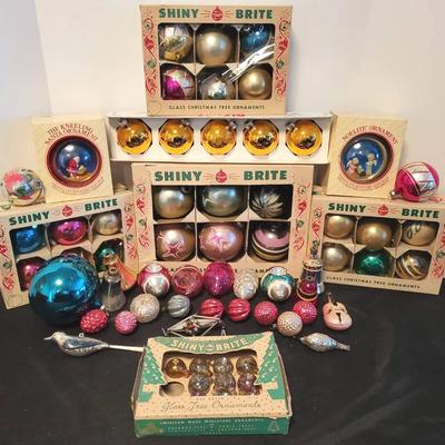 Antique & Shiny Brite Ornaments + (LR)