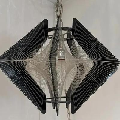 Mid-Century Modern Chandelier – Sculptural Plastic Filament Pendant, 1960s–70s