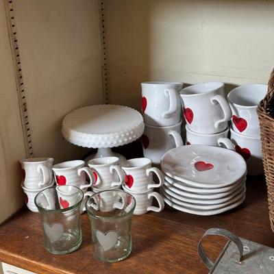 William Sonoma Valentines espresso and coffee mugs, 