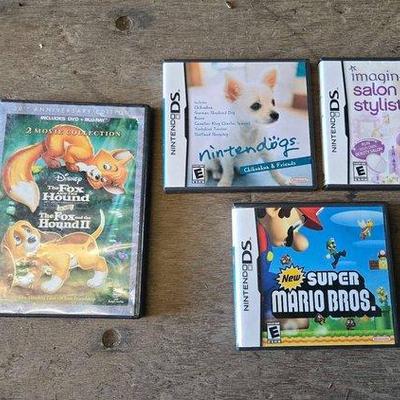 3046 • nintendo ds video games & disney dvd movies
