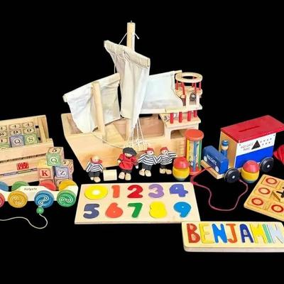 Brio, Holgate, & More Vintage Colorful Wood Toys