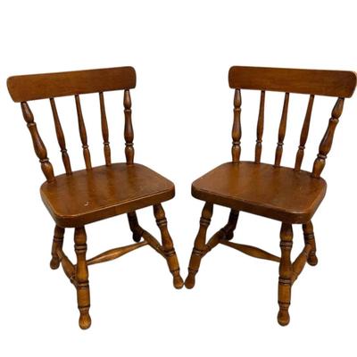 2 Wooden Child Size Chairs