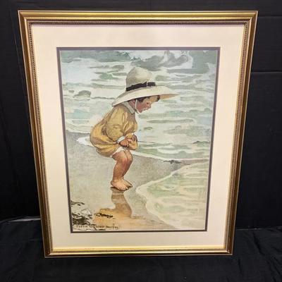 "By The Sea" By Jessie Willcox Smith Framed Print (20"x24.5")