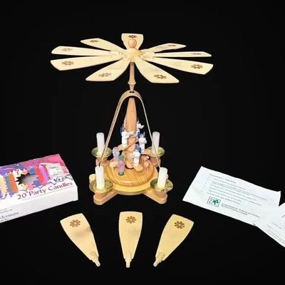 Erzgebirgishe Volkskunst Christmas Carousel Pyramid