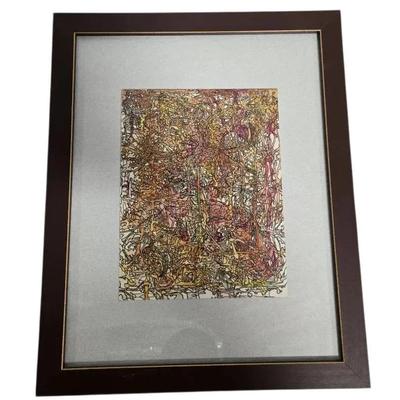 16" x 17" Abstract Line Art Framed