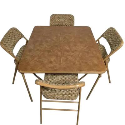 Vintage Samsonite Brown Card Table & Chairs