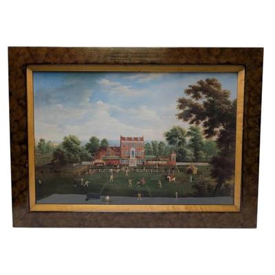 'Cricket Match at Kenfield Hall' Framed Print (26" x 36")