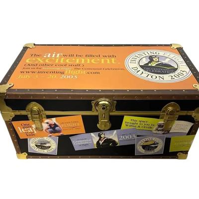 Orange Top "Inventing Flight" Wright Brothers Aviation Advertising Steamer Trunk