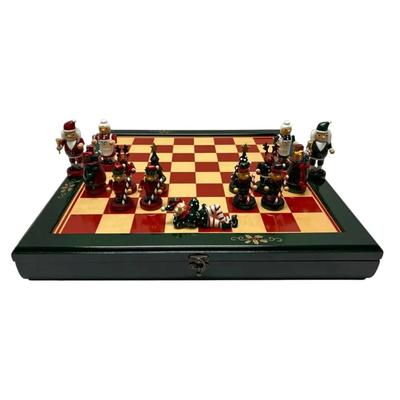 KIRKLAND Signature Wooden Christmas Chess Set - Complete!