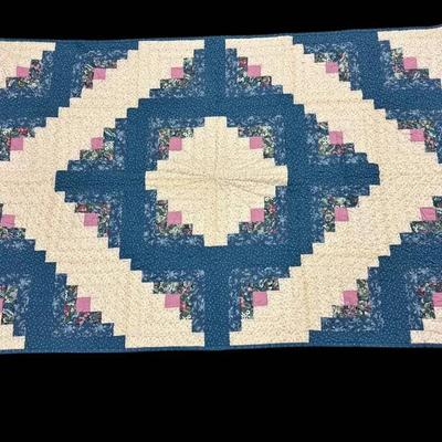 Blue And Pink Handmade Quilt
